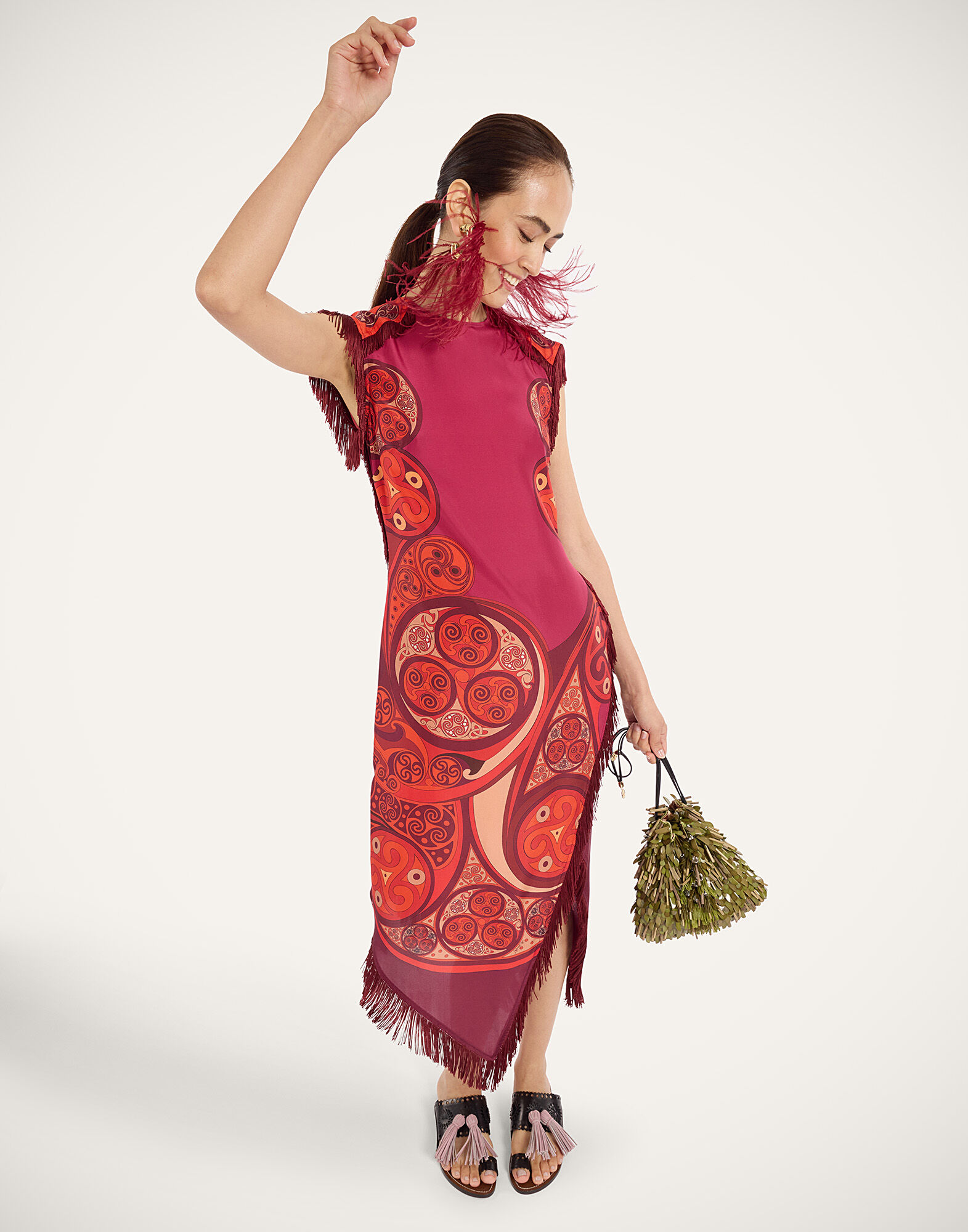 La DoubleJ Scarf Dress Alchemy Plac&eacute;e Dark Red DRE0964SIL009ALC03RE40