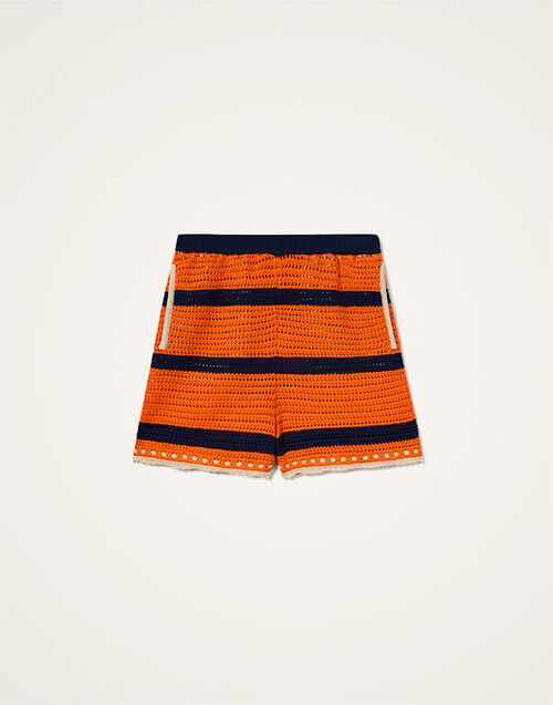 La DoubleJ Salt'N'Vinegar Shorts Bicolor Orange & Navy Blue TRO0130KNI115VA378OR02