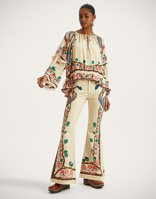 La DoubleJ Superflare Jeans Eve Ecru TRO0126DEN001EEC01BR05