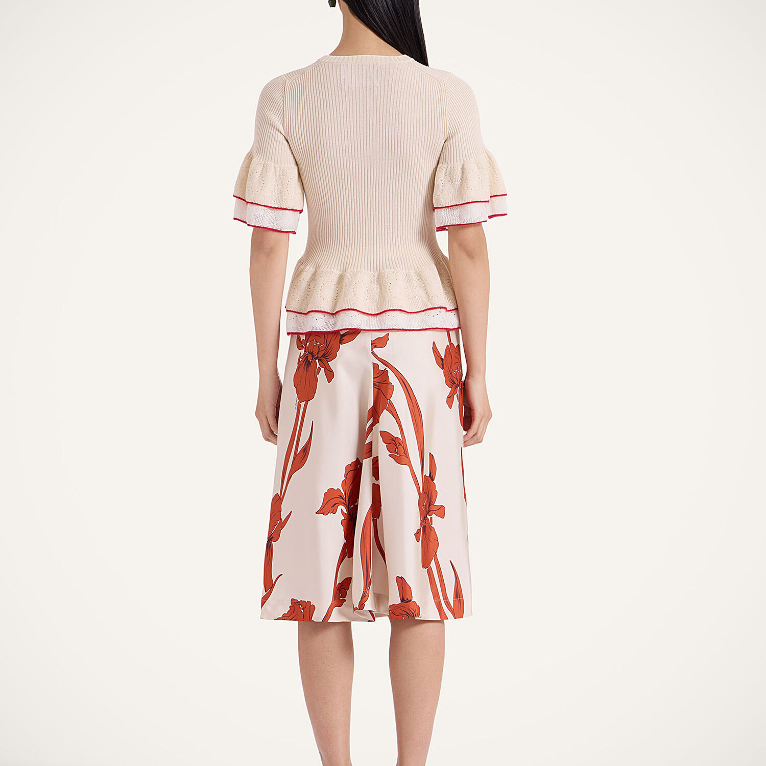Shop La Doublej Pareo Midi Skirt In Iris Dark Orange