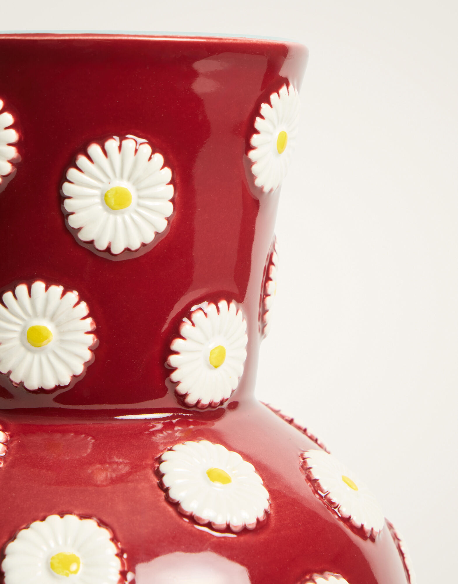 La DoubleJ Daisy Vase Margherita Bordeaux VAS0027CER004MRG01RE02