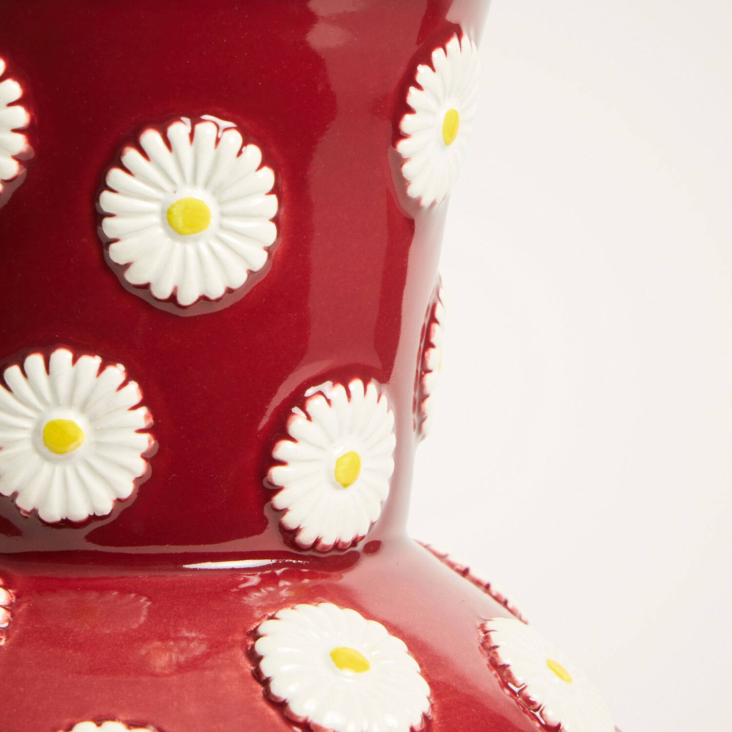La Doublej Daisy-motif Vase In Red