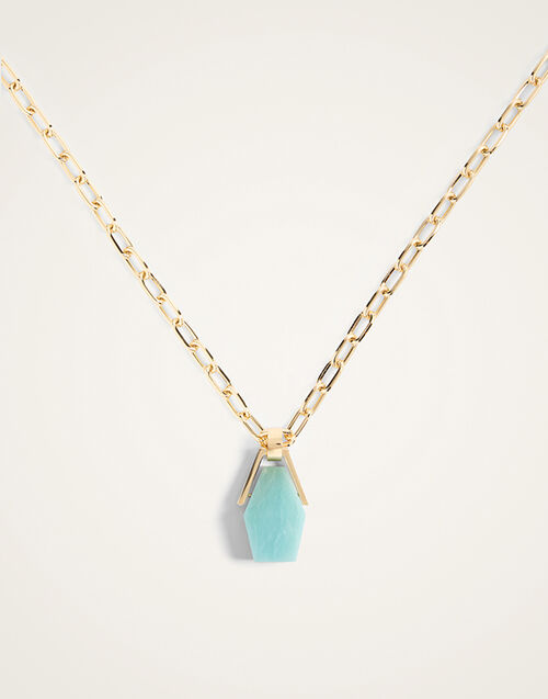 La DoubleJ Portal Necklace 24K Gold Plate & Amazonite NEC0021BRA003AMZ01YE05