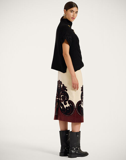 La DoubleJ Pencil Skirt Corsini Placée Cream SKI0022COT060INI02WH03