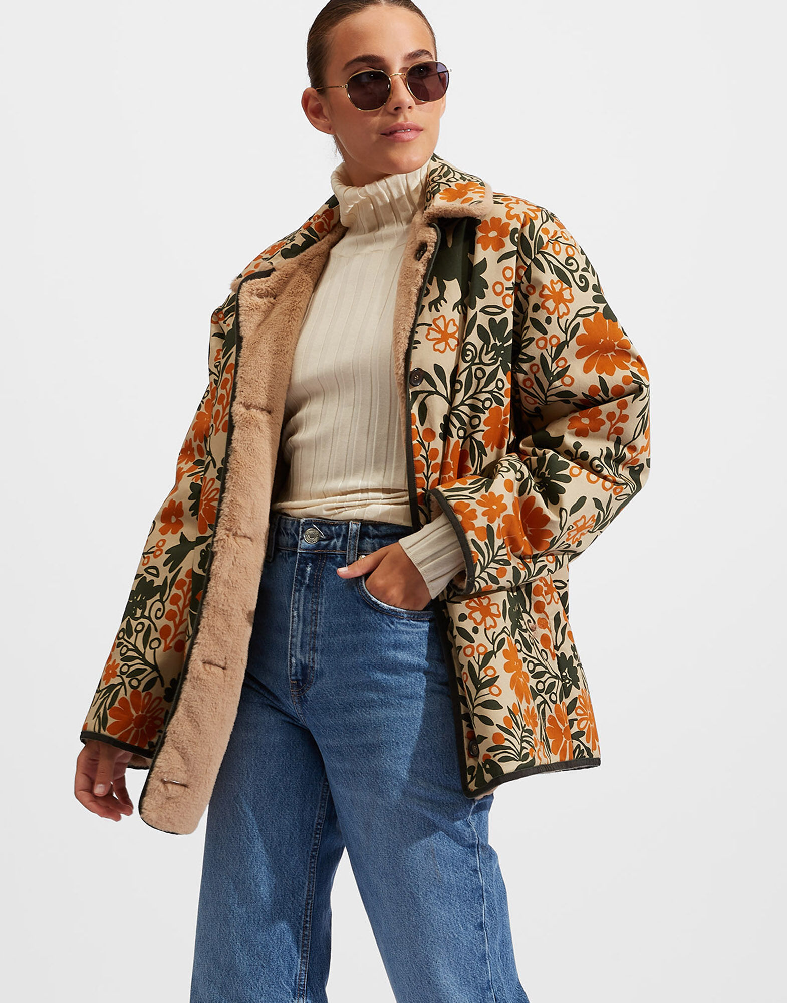 La DoubleJ Reversible Folk Jacket Forest JAC0051COT006FOR0001