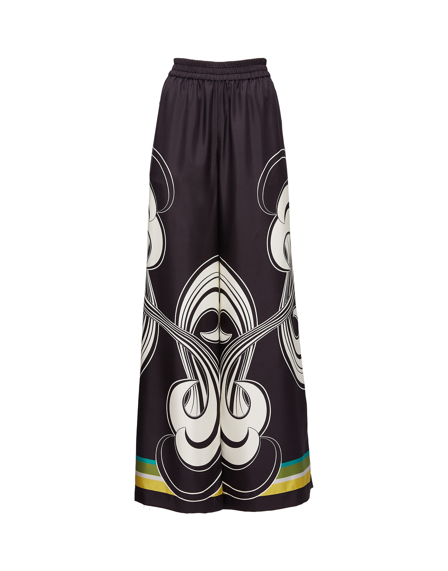 La DoubleJ Palazzo Pants Rainbow Swirl B&W Plac&eacute;e TRO0026SIL006RAS0001