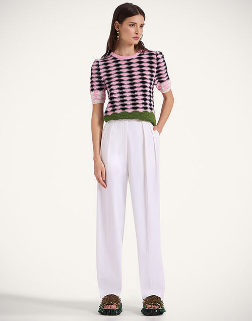 La DoubleJ Brooklyn Pants Solid White TRO0156COT070SOLIDWH01