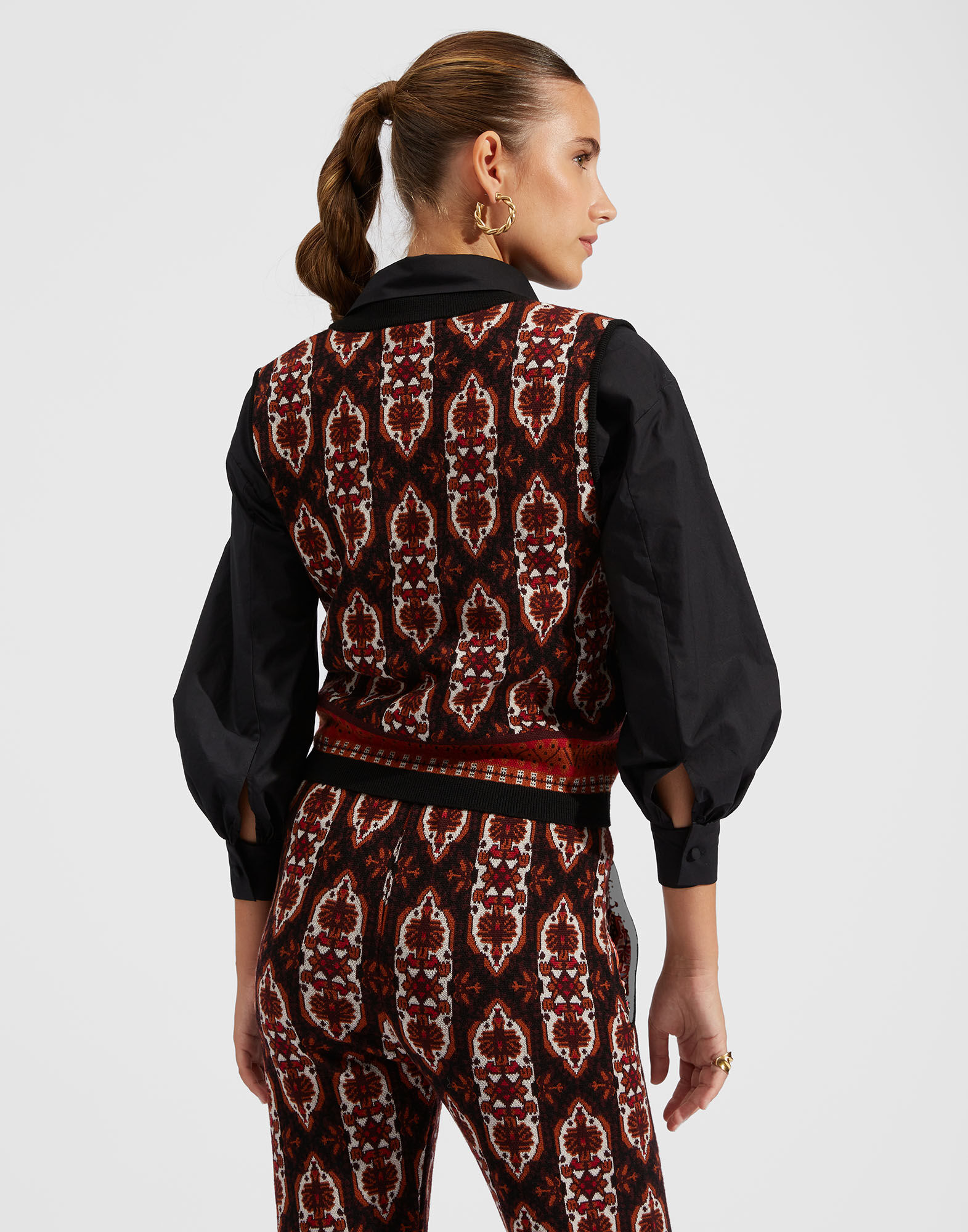 La DoubleJ Mini Gilet Black/Orange TOP0081KNI062VAR0119