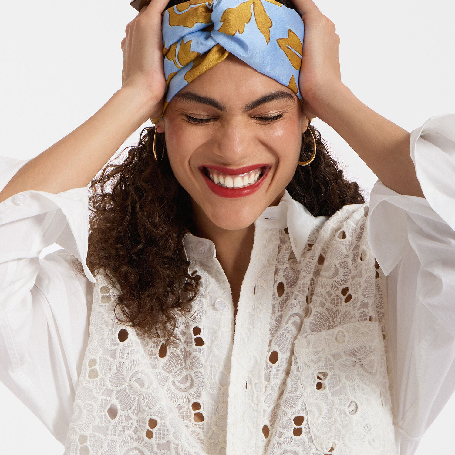 La Doublej Pinup Headband In Tangle Light Blue