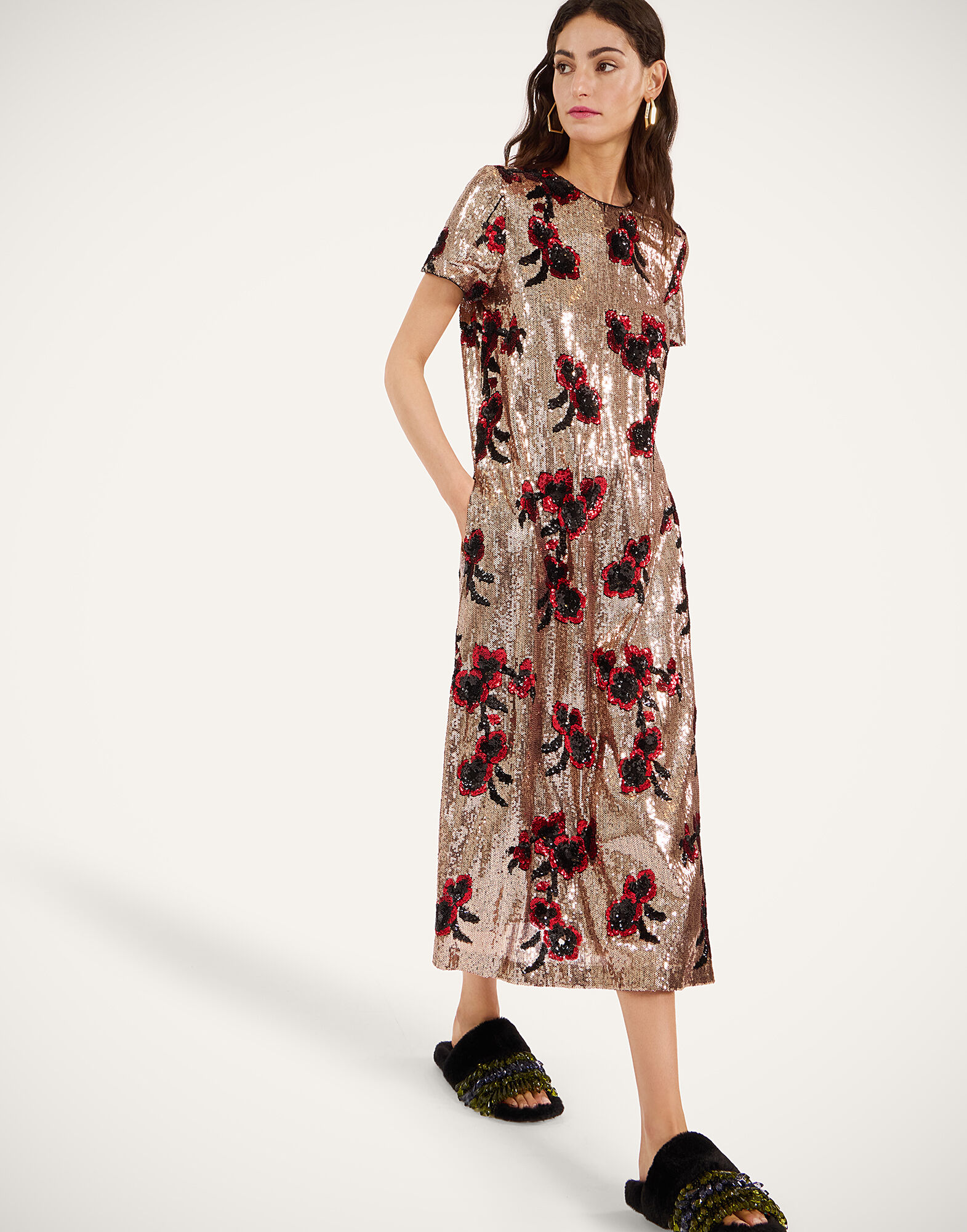 La DoubleJ Midi Swing Dress Primrose Bronze DRE0611PAI012PRI03BR13