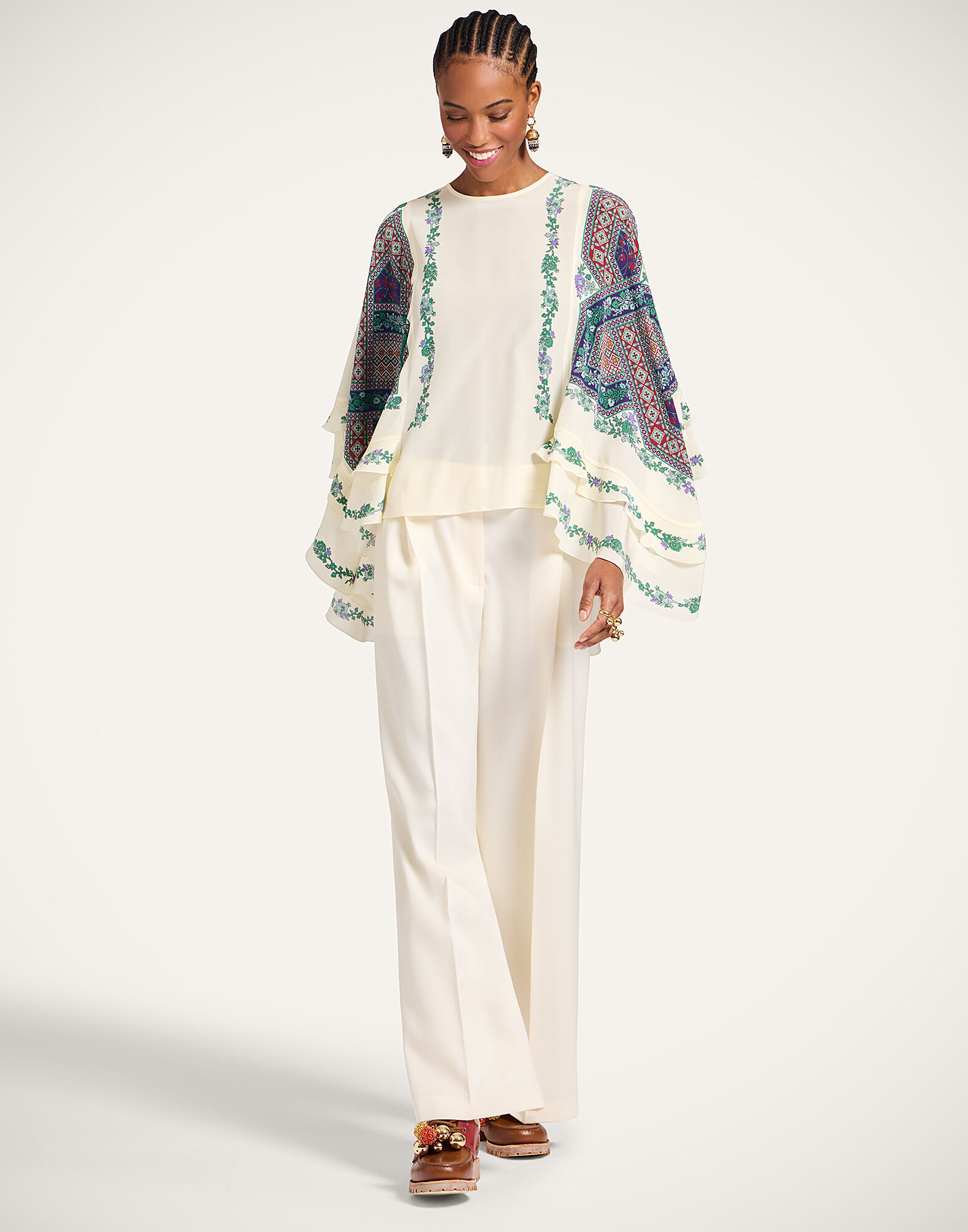 La DoubleJ Galaxy Top Regalia Plac&eacute;e Ecru TOP0176CRE002REG02BR05