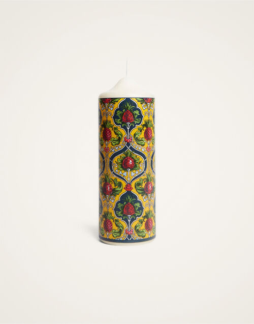 La DoubleJ Printed Pillar Candle Ananas Yellow CAN0011WAX001ANA01YE02