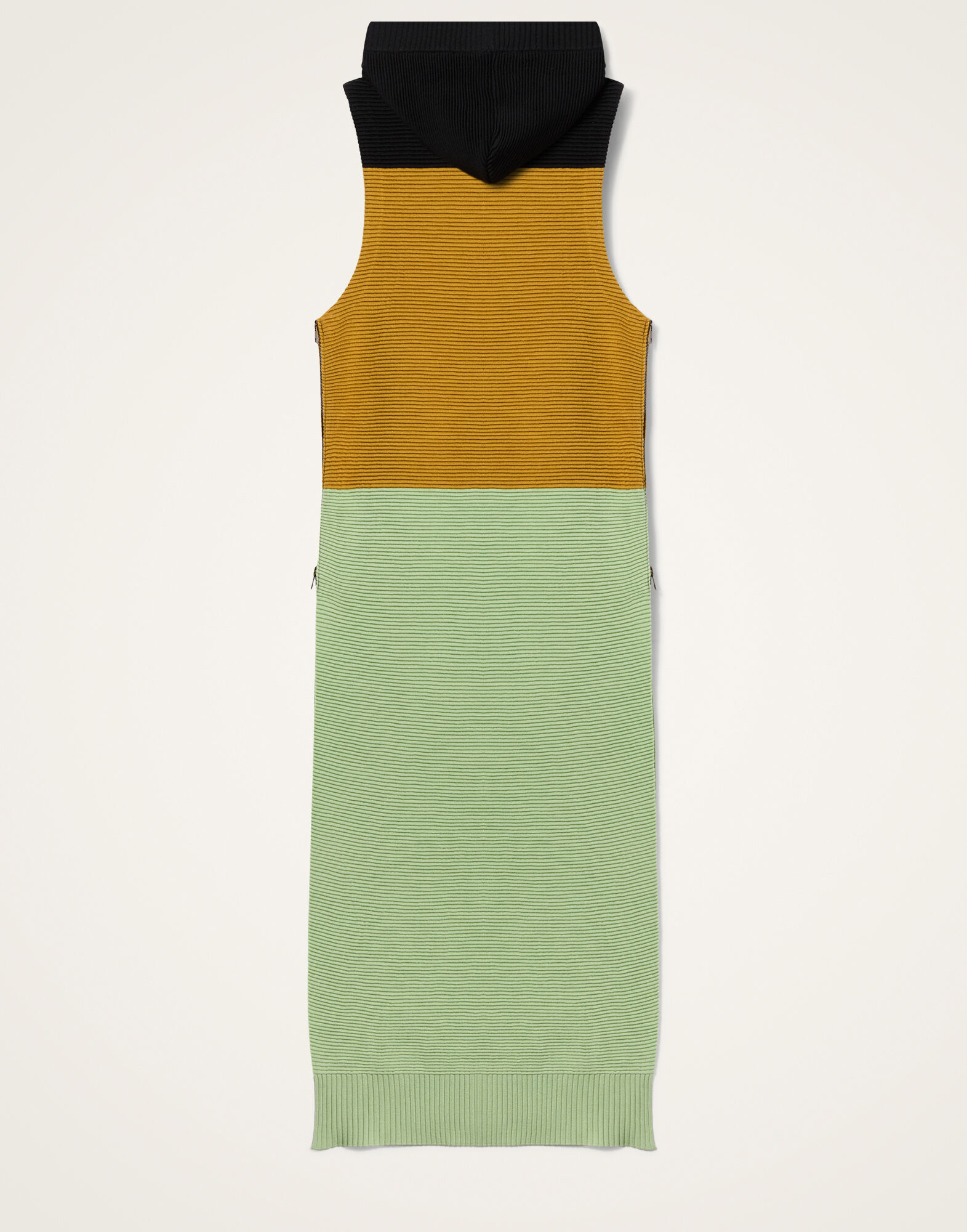 La DoubleJ Hoody Dress Color Block Black, Yellow & Green DRE0992KNI178VA420GR02