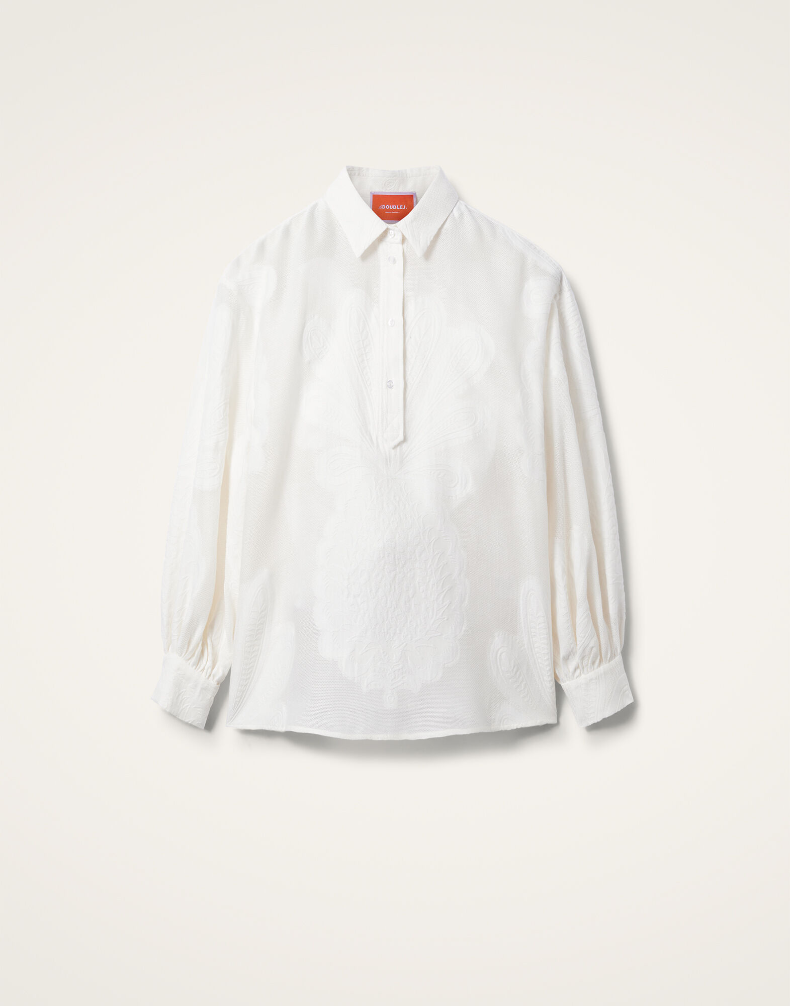 La DoubleJ Poet Shirt Pineapple Lace White SHI0055JCQ046PNP21WH01