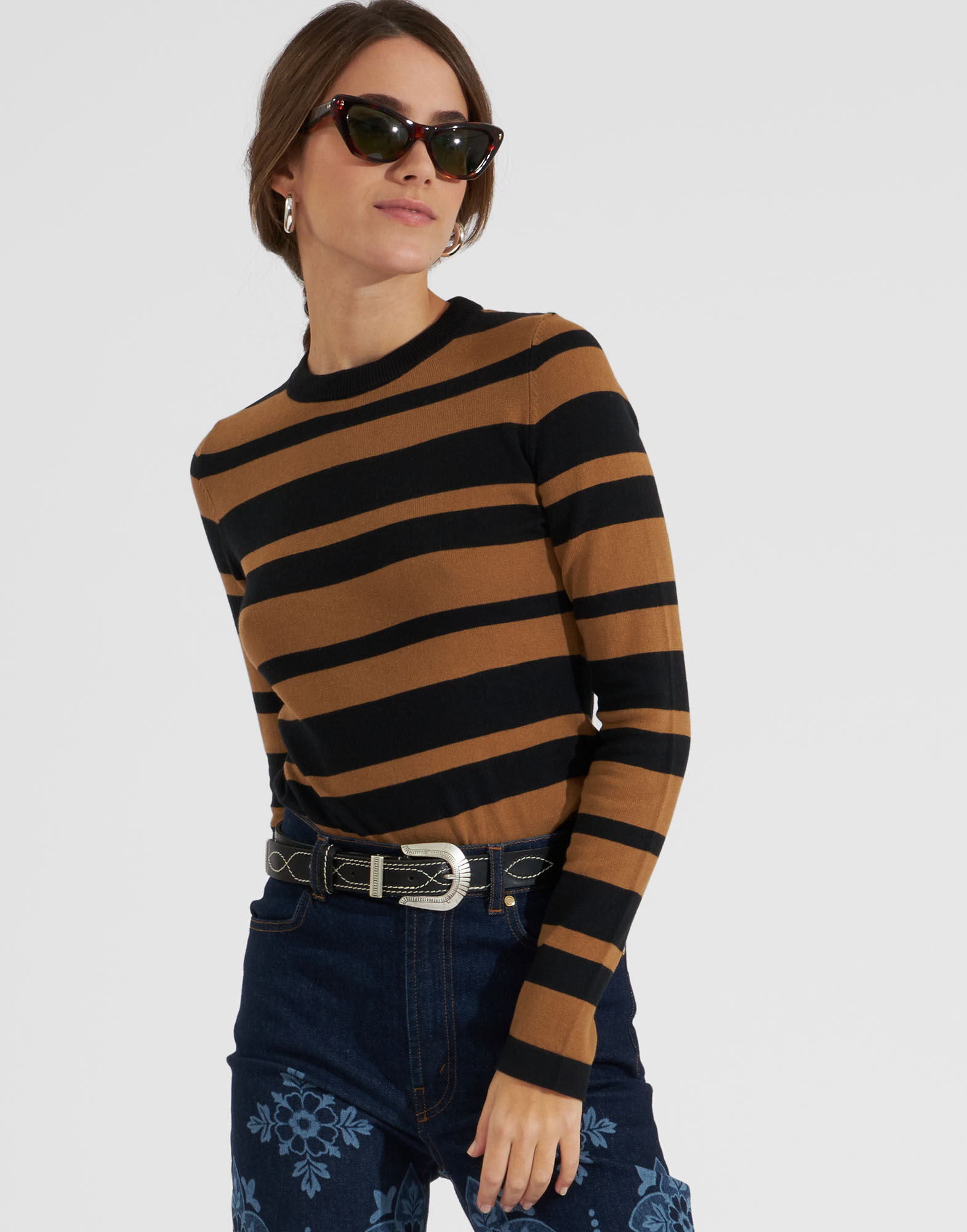 La DoubleJ Crew Top Multicor Nero PUL0118KNI075VA152BL01