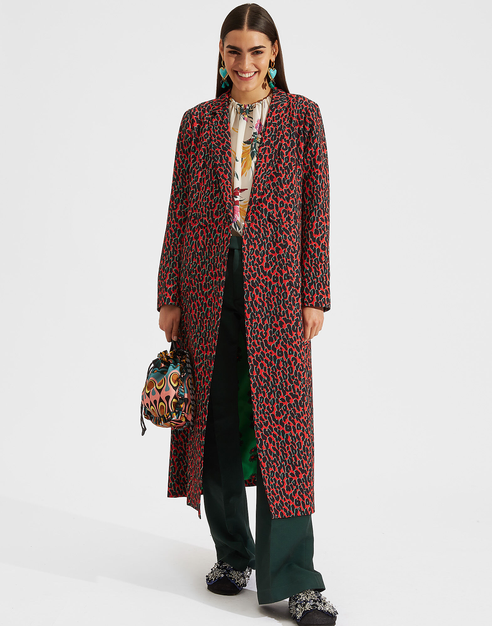 LaDoubleJ Duster Coat Leopard Rosso JAC0013SAB001LEO0002