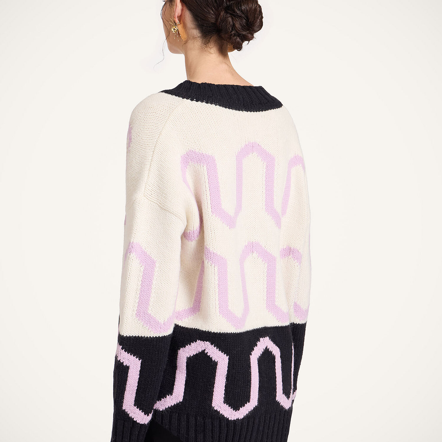  La Doublej Knitwear Women - Comber Cardigan Multicolor Ivory & Black L 46% Acrylic 34% Alpaca Wool 14% Polyamide 6% Polyester 