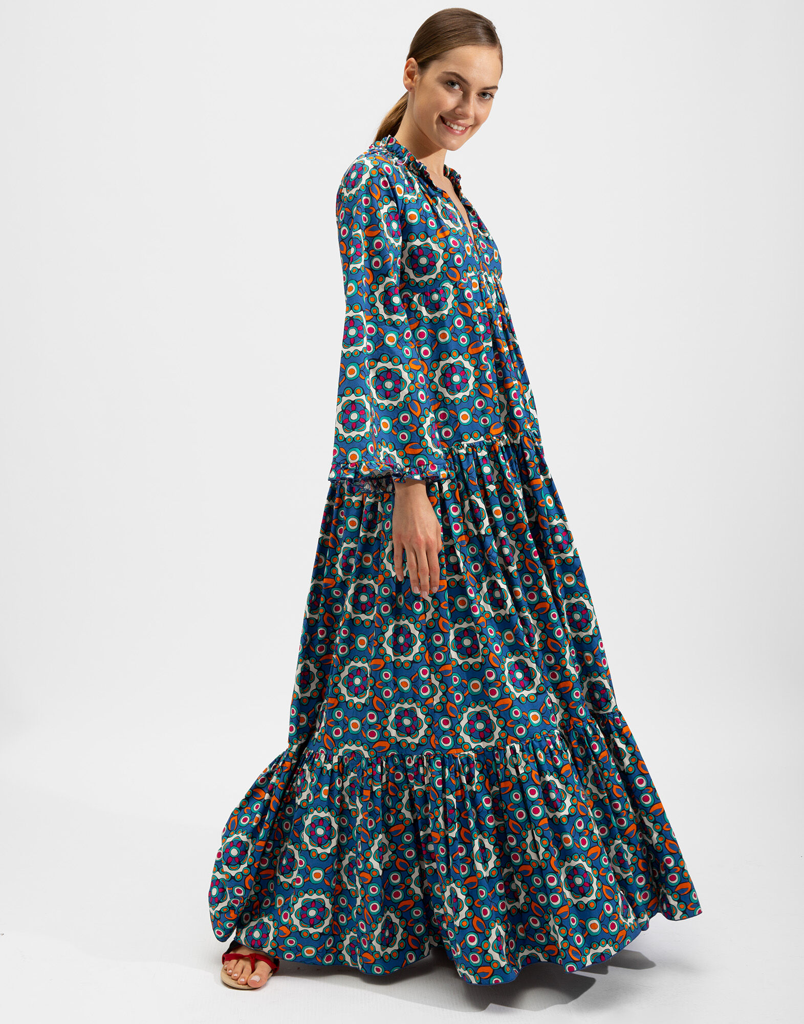 LaDoubleJ Dove Dress Kaleidoscope Bluette DRE0248COT001KAL0005