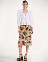 La DoubleJ Pencil Skirt La DoubleJ Pencil Skirt Roses Light Beige SKI0011COT069ROS06BR01