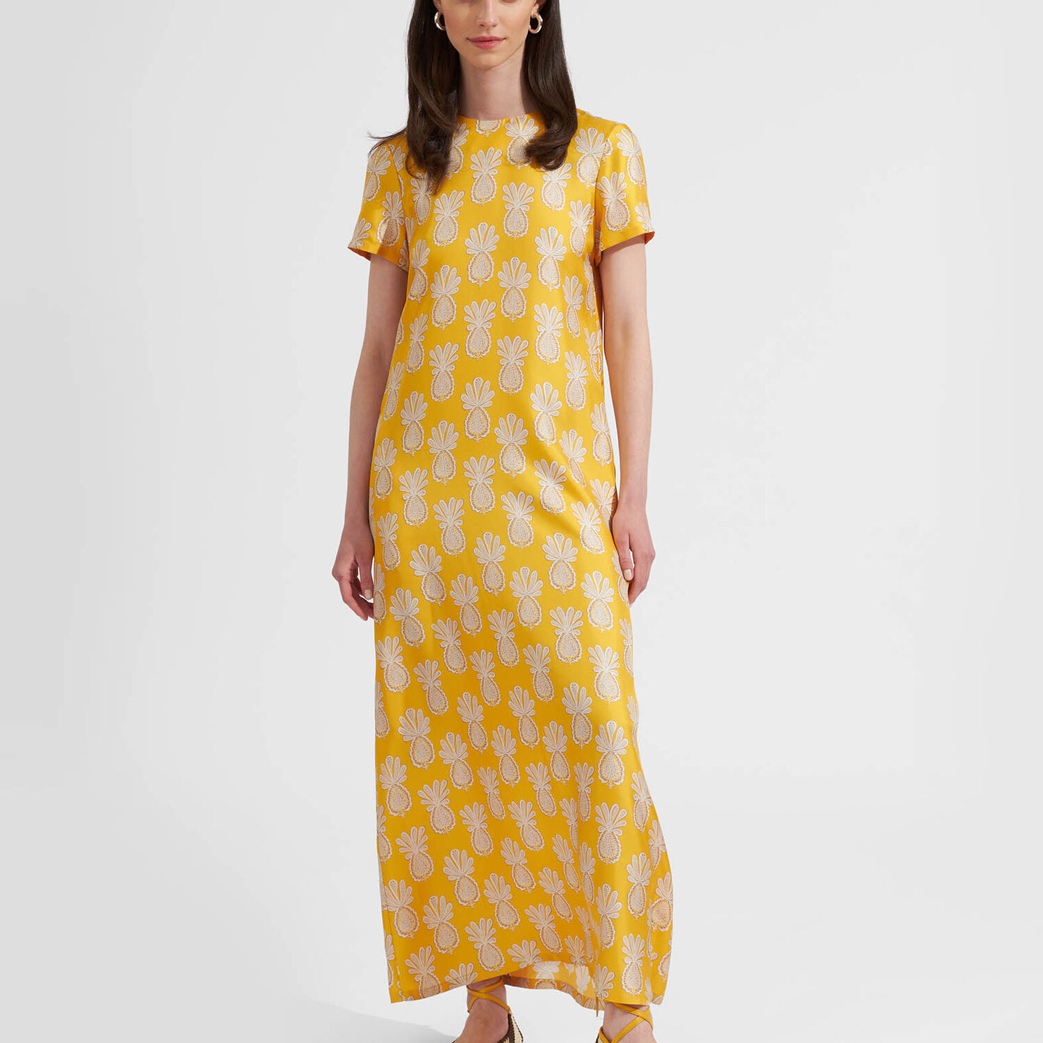 Shop La Doublej Swing Dress In Pineapple Sunflower