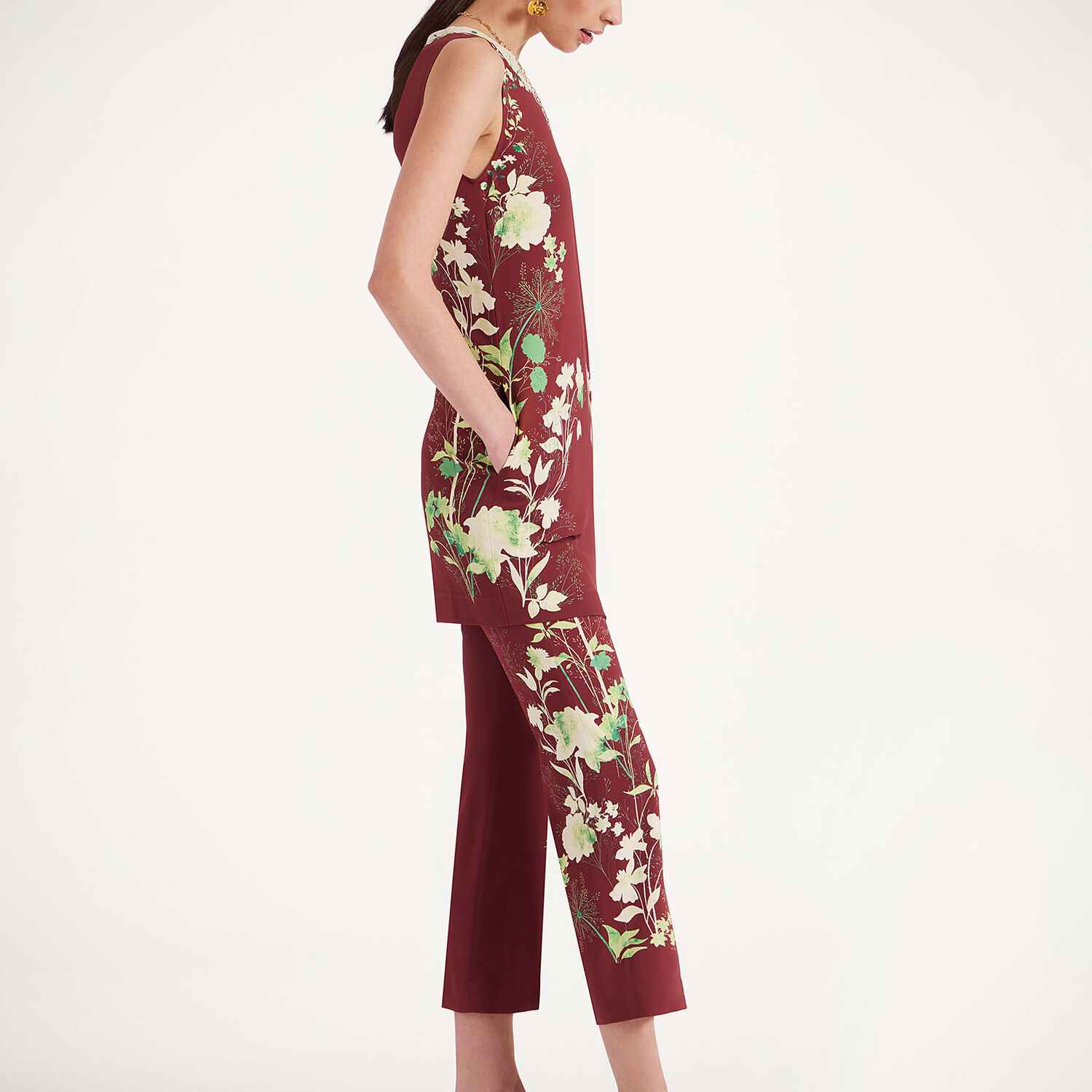 La Doublej Tunic-style Top In Woodland Placée Burgundy