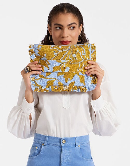 La DoubleJ Hand Pochette La DoubleJ Hand Pochette Tangle Light Blue BAG0059EMB031TAN01BU01