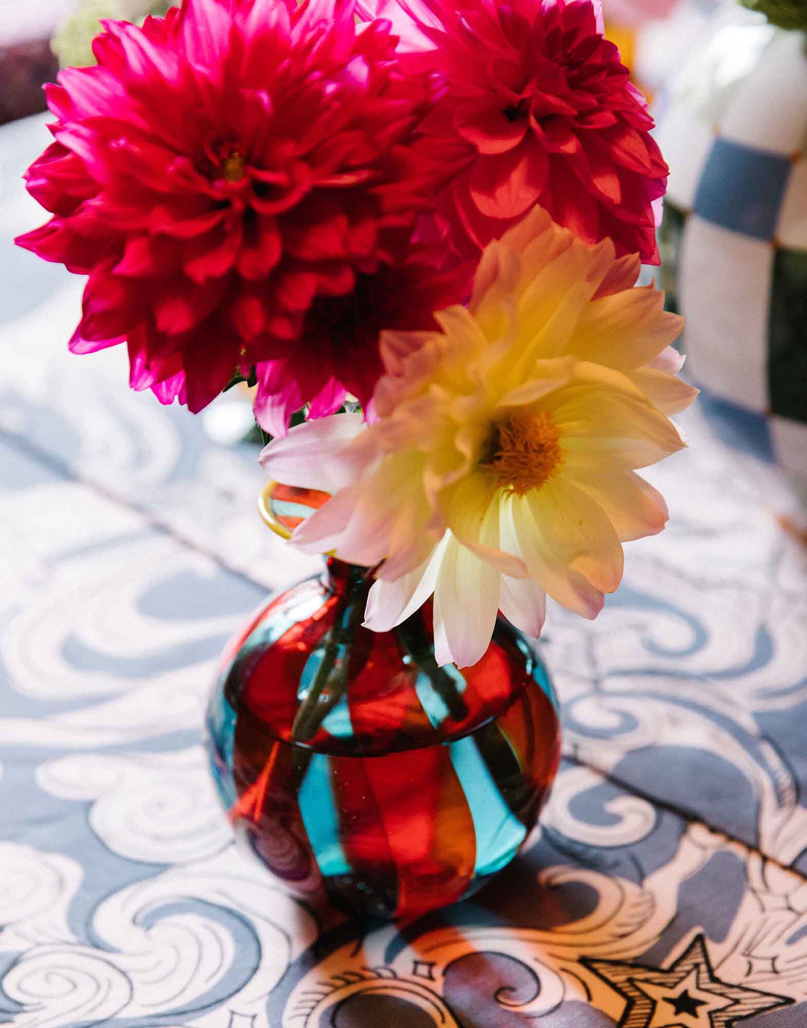 La DoubleJ Mini Ciccio Vase Red/Turquoise VAS0012MUR001MUL0067