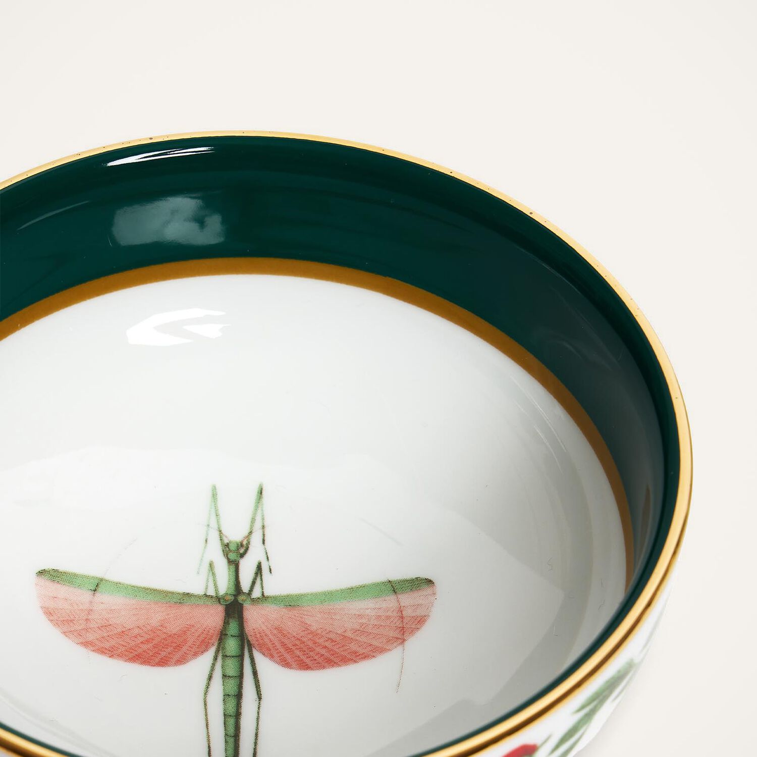  La Doublej Serveware Gend - Snack Bowl Set Of 2 Libellula Green One Size 100% Porcelain 