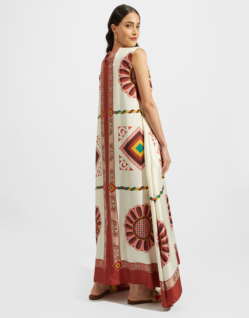 La DoubleJ San Carlo Dress La DoubleJ San Carlo Dress Macro Tiles Placée DRE0495SIL006MAC01WH01