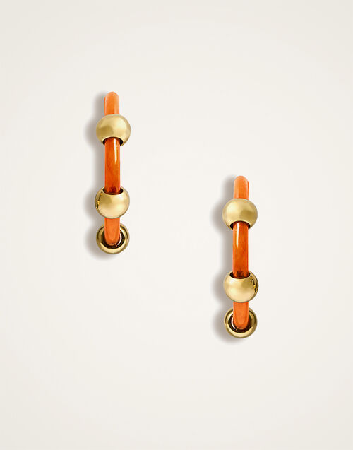 La DoubleJ Studded Hoops Solid Orange EAR0049POL014SOLIDOR02