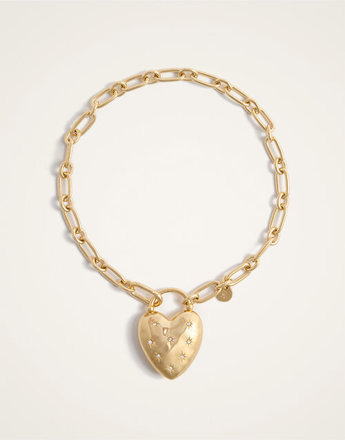 La DoubleJ Love Star Necklace 24K Gold Plate & Swarovski Crystals NEC0046BRA007SOLIDYE05