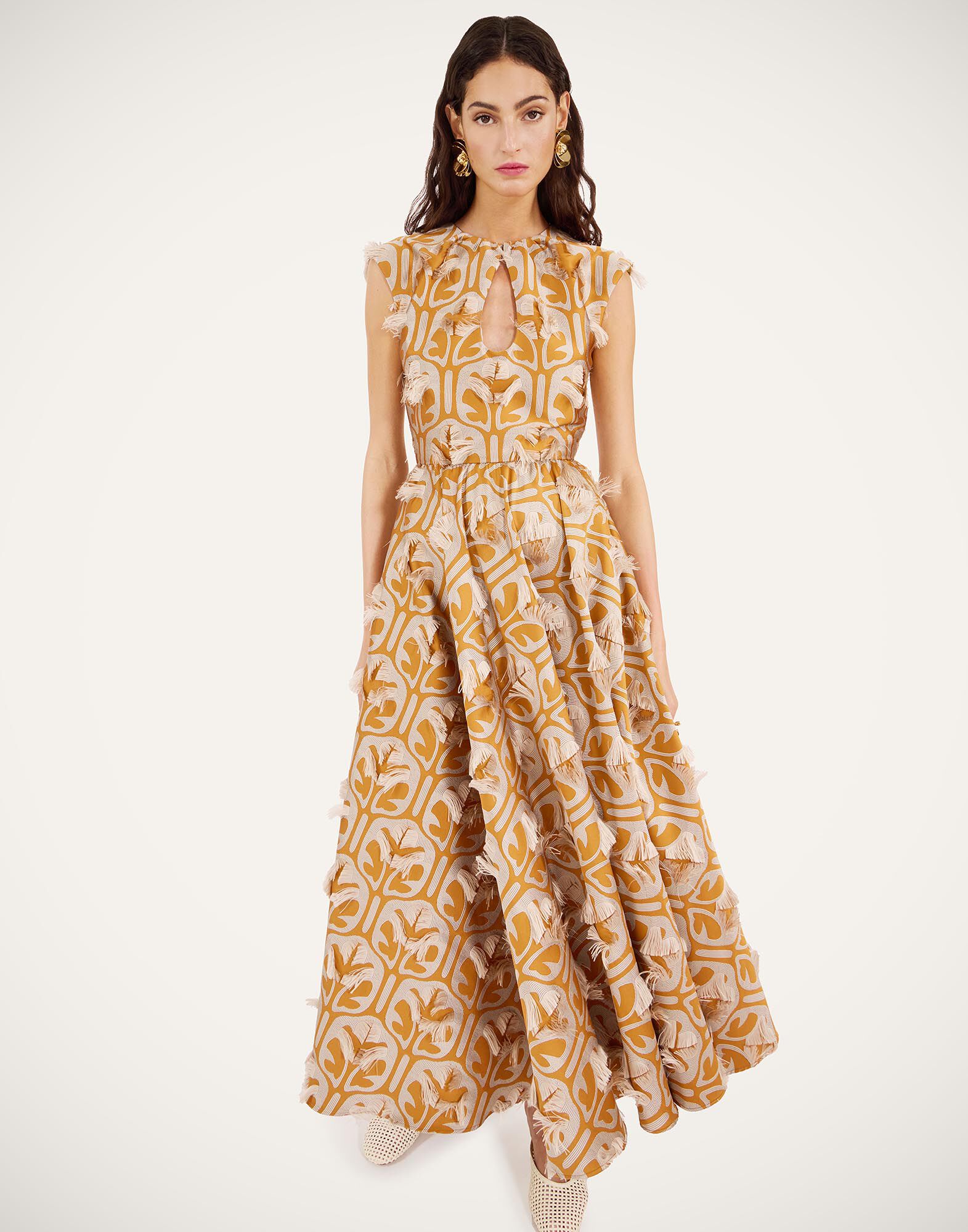 La DoubleJ Keyhole Dress Grove Ochre DRE0506JCQ043GRV02OR06