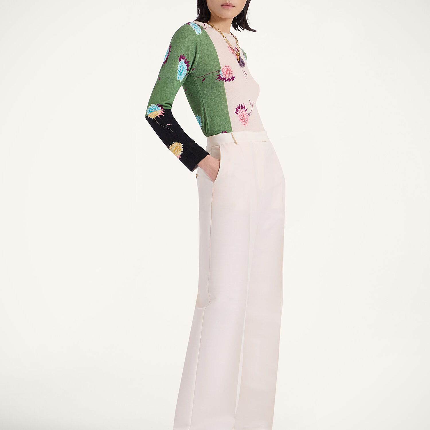 La Doublej Silky Crew Neck In Derby Placée Multicolor