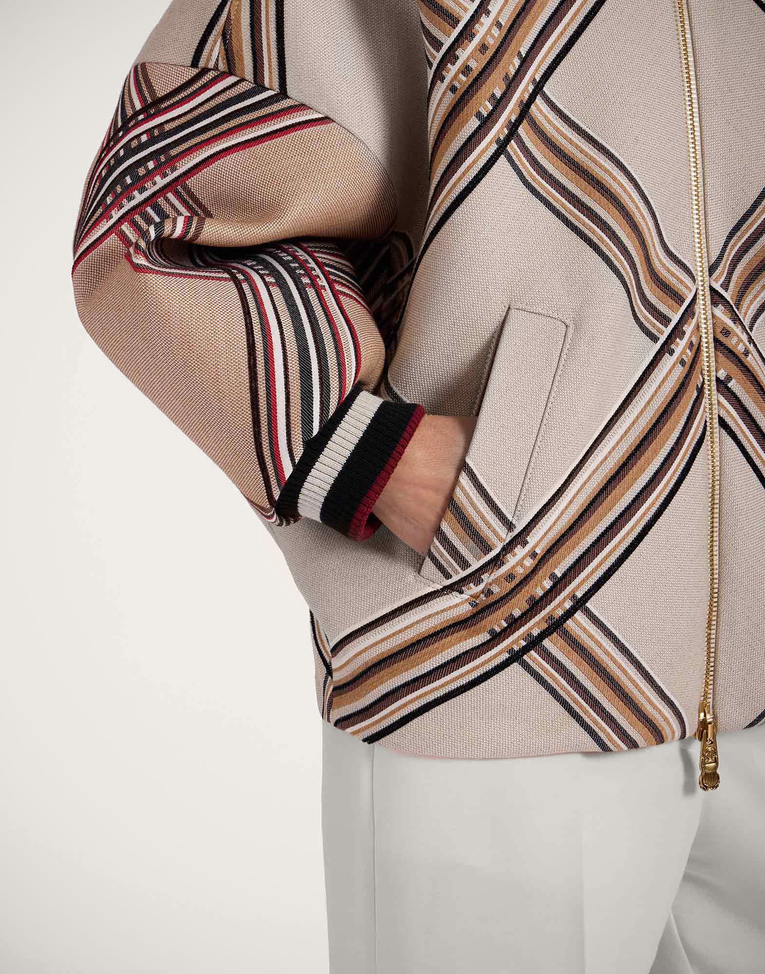 Brooklyn Bomber in Lady Check Light Beige for Women | La DoubleJ