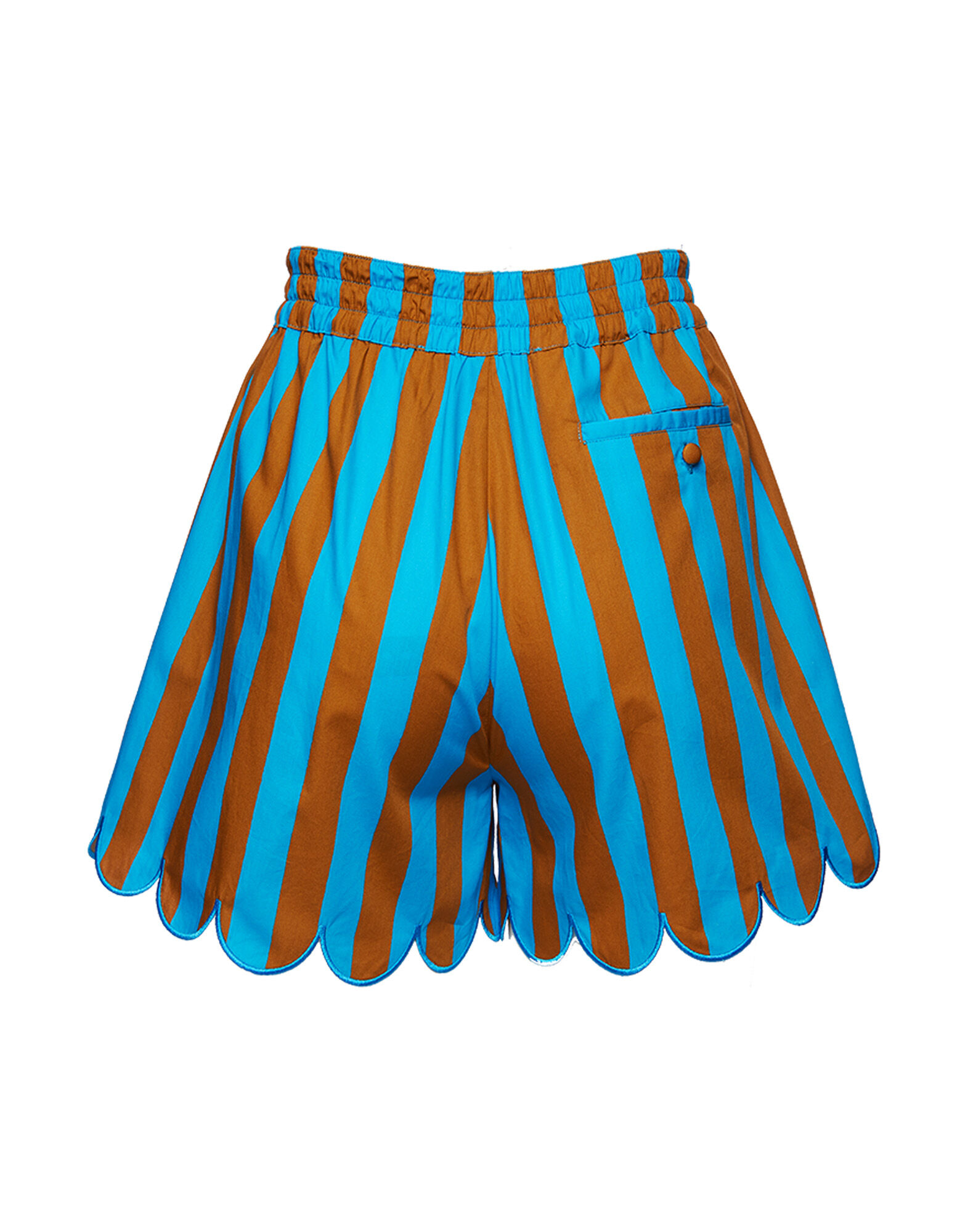 La DoubleJ Pull-Up Shorts Embroidered Riviera Turchese TRO0083COT039RIV02BU08