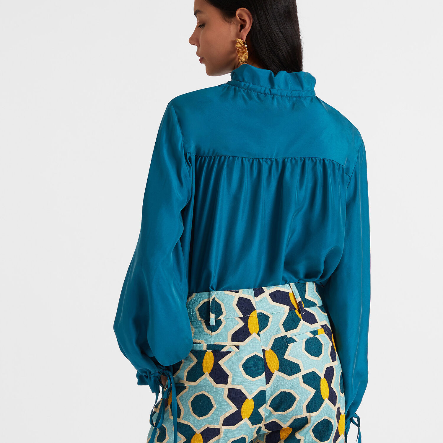 Shop La Doublej Shirt And Sassy In Solid Blue Petrol