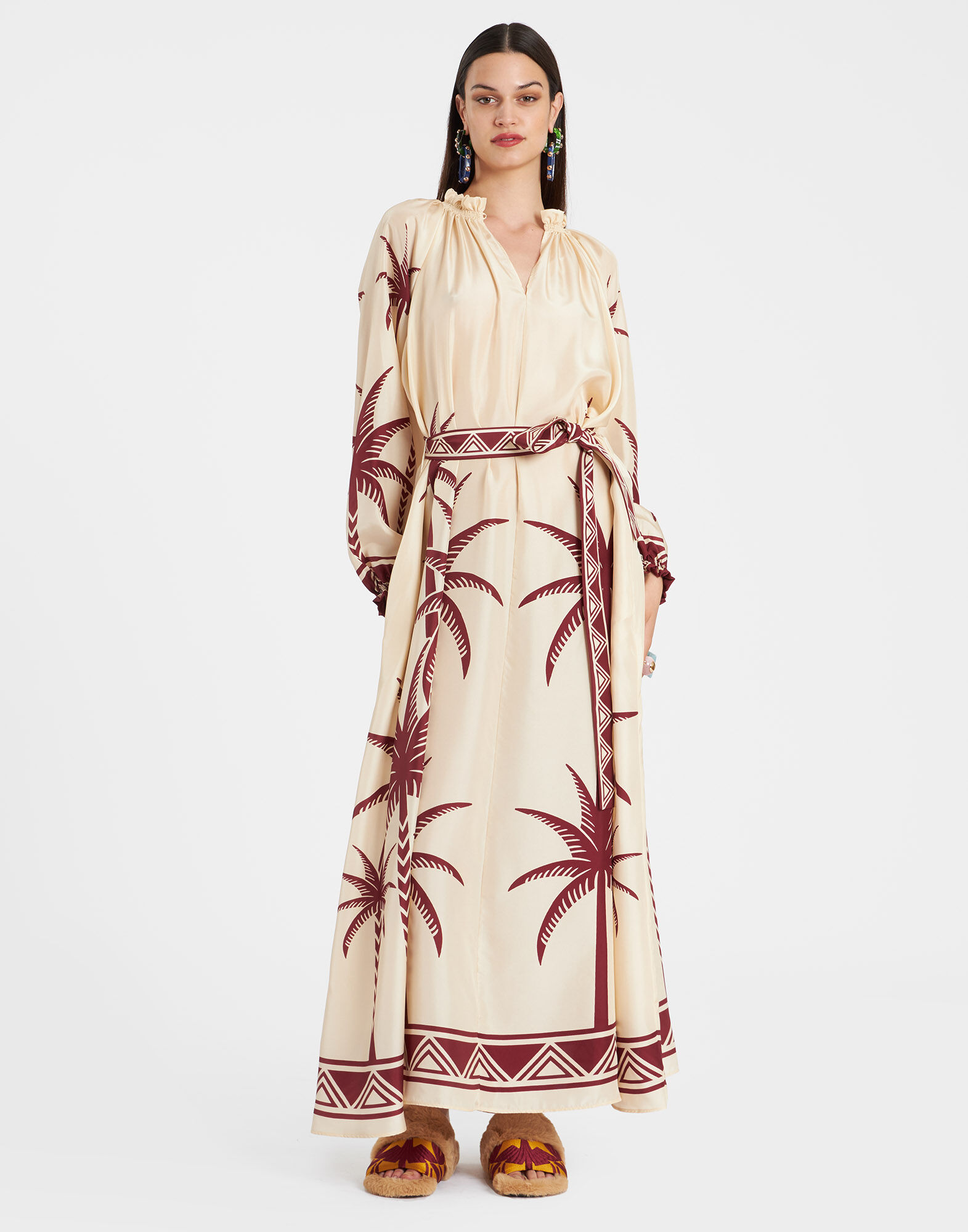 La DoubleJ Cerere Dress Date Palms Plac&eacute;e Ivory DRE0399SIL009DAT01WH04