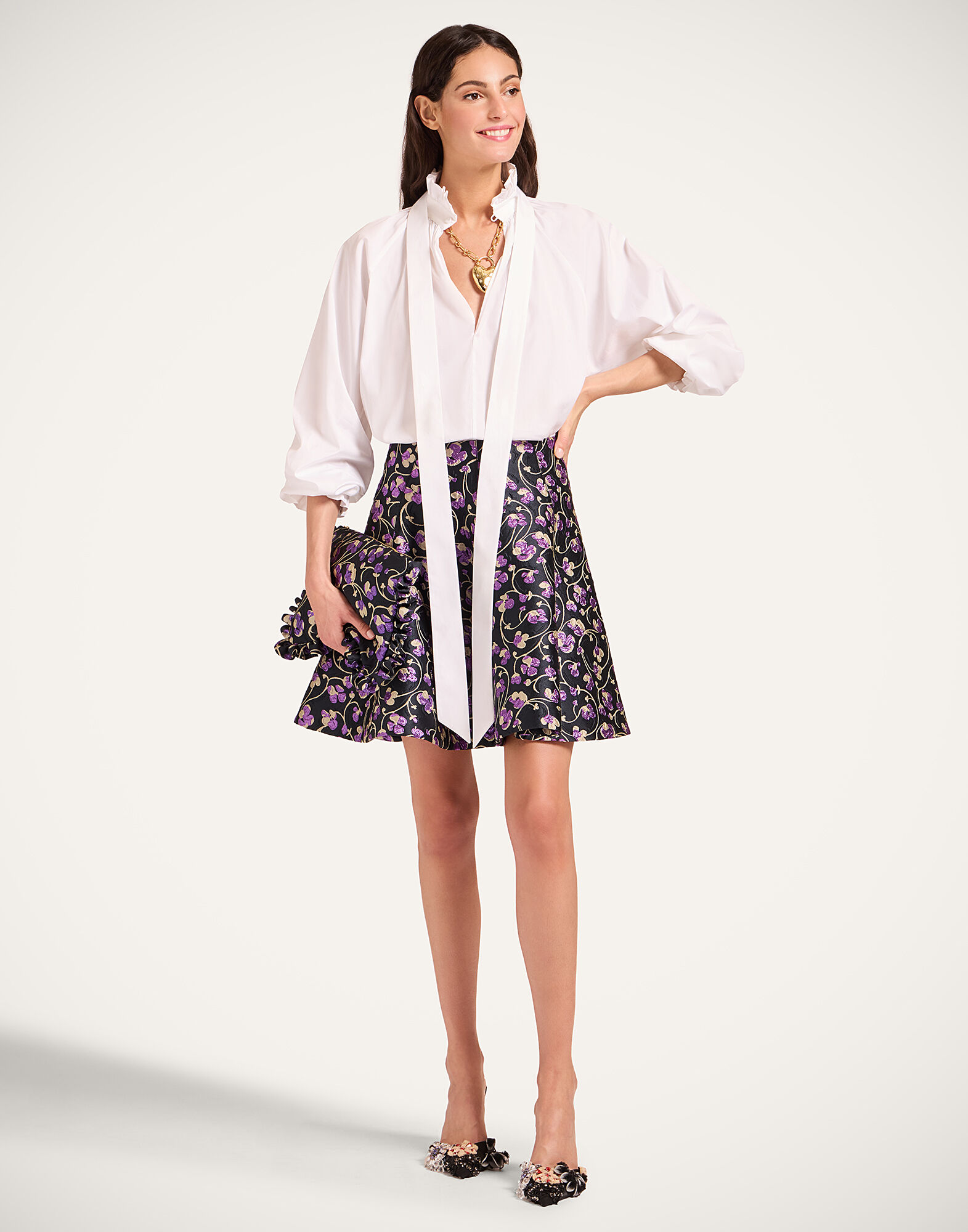 La DoubleJ Mini Dolce Vita Skirt Honeysuckle Black SKI0161JCQ128HNY02BL01