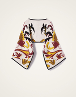 La DoubleJ In My Power Knit Stole La DoubleJ In My Power Knit Stole Multicolor Ivory & Red SCA0082KNI177VA402BR05