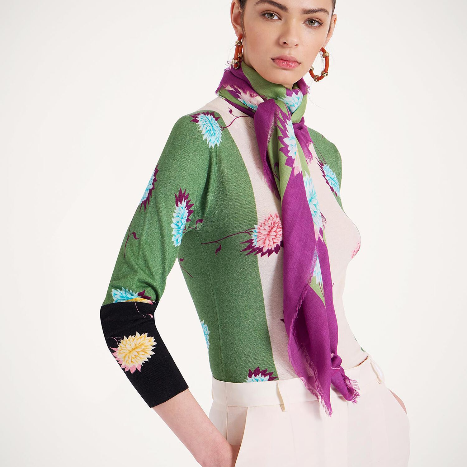 La Doublej Light Scarf In Derby Placée Multicolor