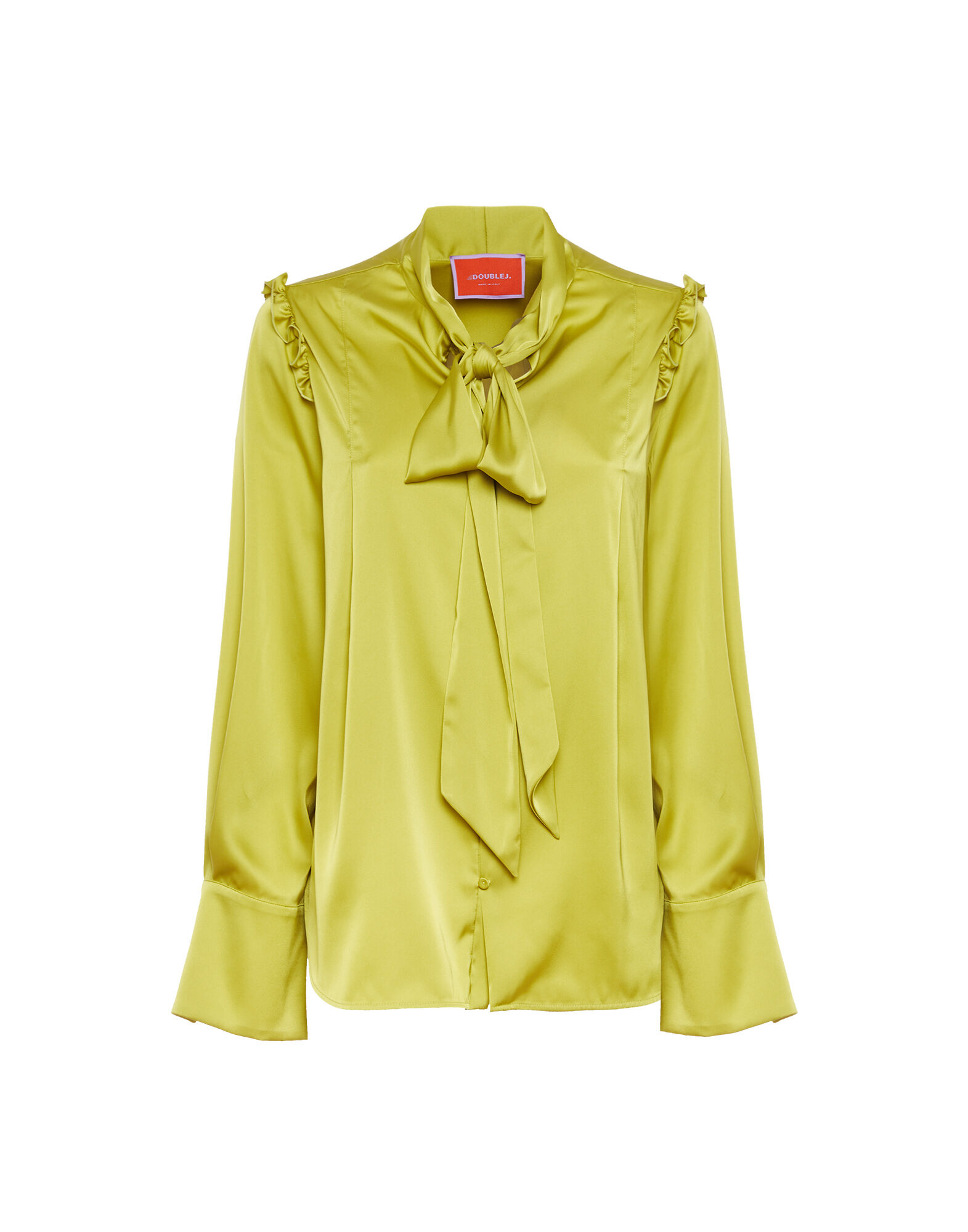 La DoubleJ Ascot Shirt Acid Green SHI0080RAS008SOLIDYE06