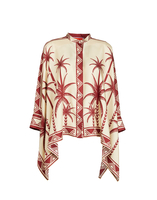 La DoubleJ Foulard Shirt Date Palms Plac&eacute;e Ivory SHI0059SIL006DAT01WH04