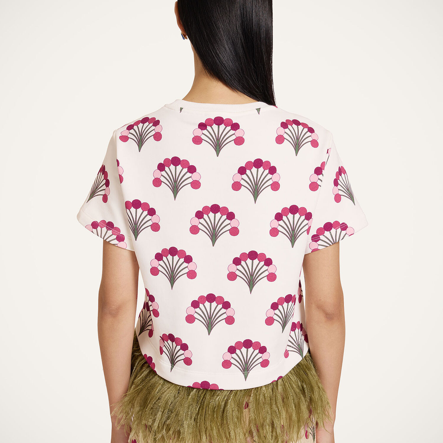  La Doublej T-shirts & Sweatshirts Women - La Scala Tee Florette Ecru L 98% Cotton 2% Ostrich Feathers 