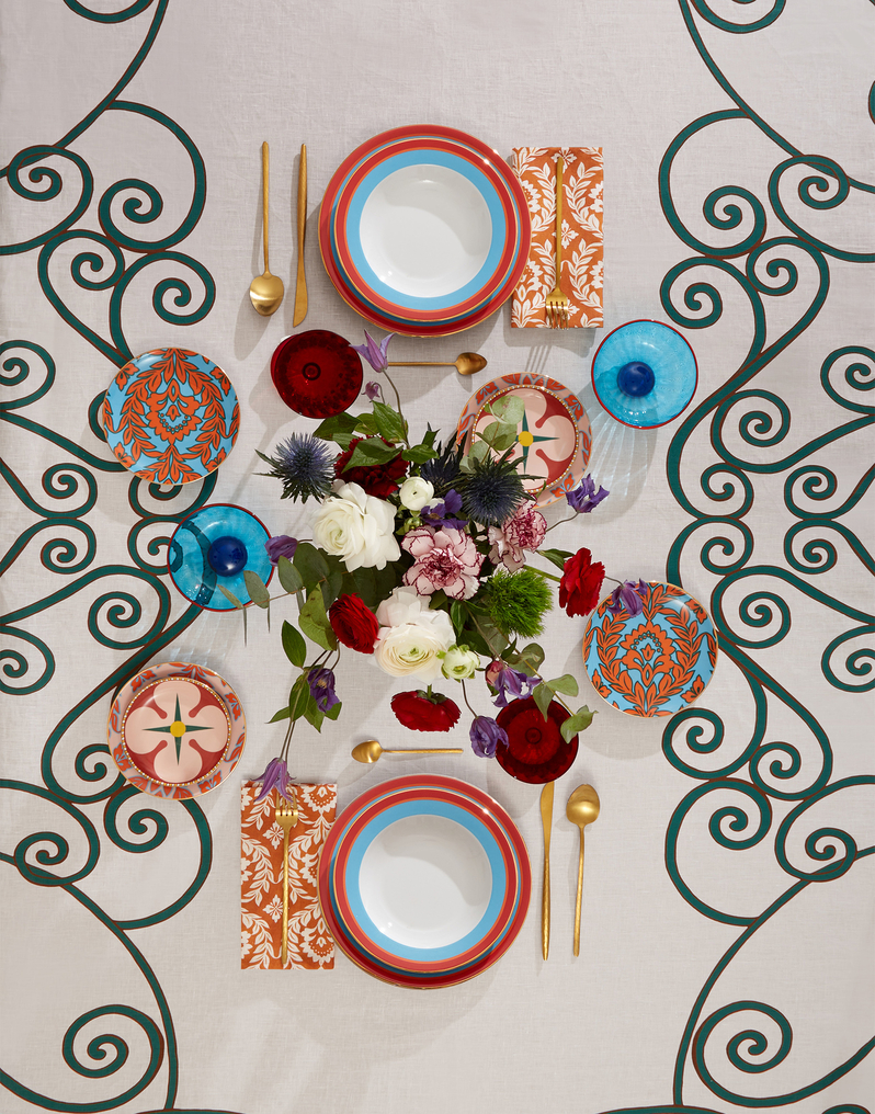 La DoubleJ Medium Tablecloth La DoubleJ Medium Tablecloth Cortile Lilac TBC0002LIN001CRL0008