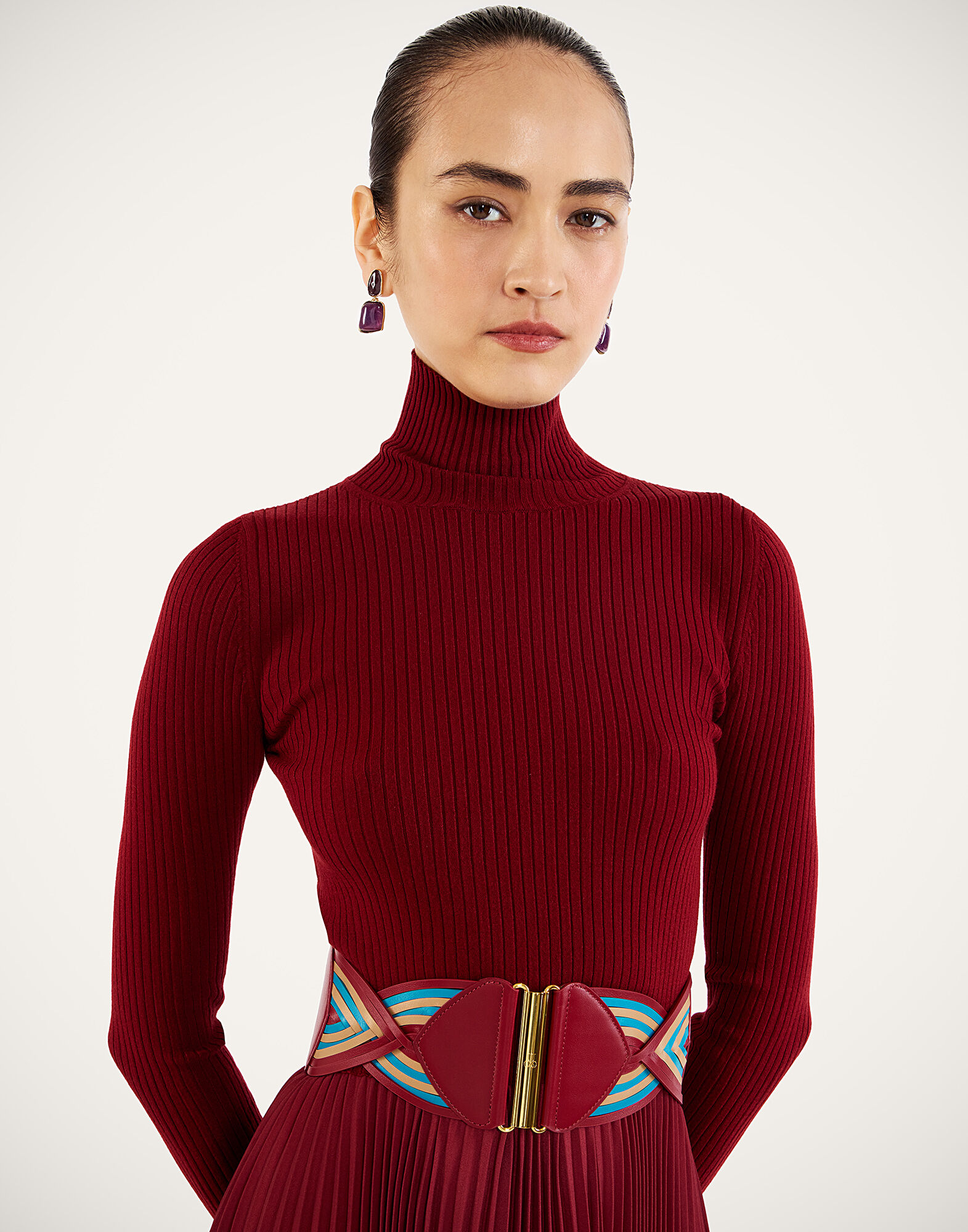 La DoubleJ Moondance Knit Dress Kells Plac&eacute;e Burgundy DRE1017KNI192VA528RE07