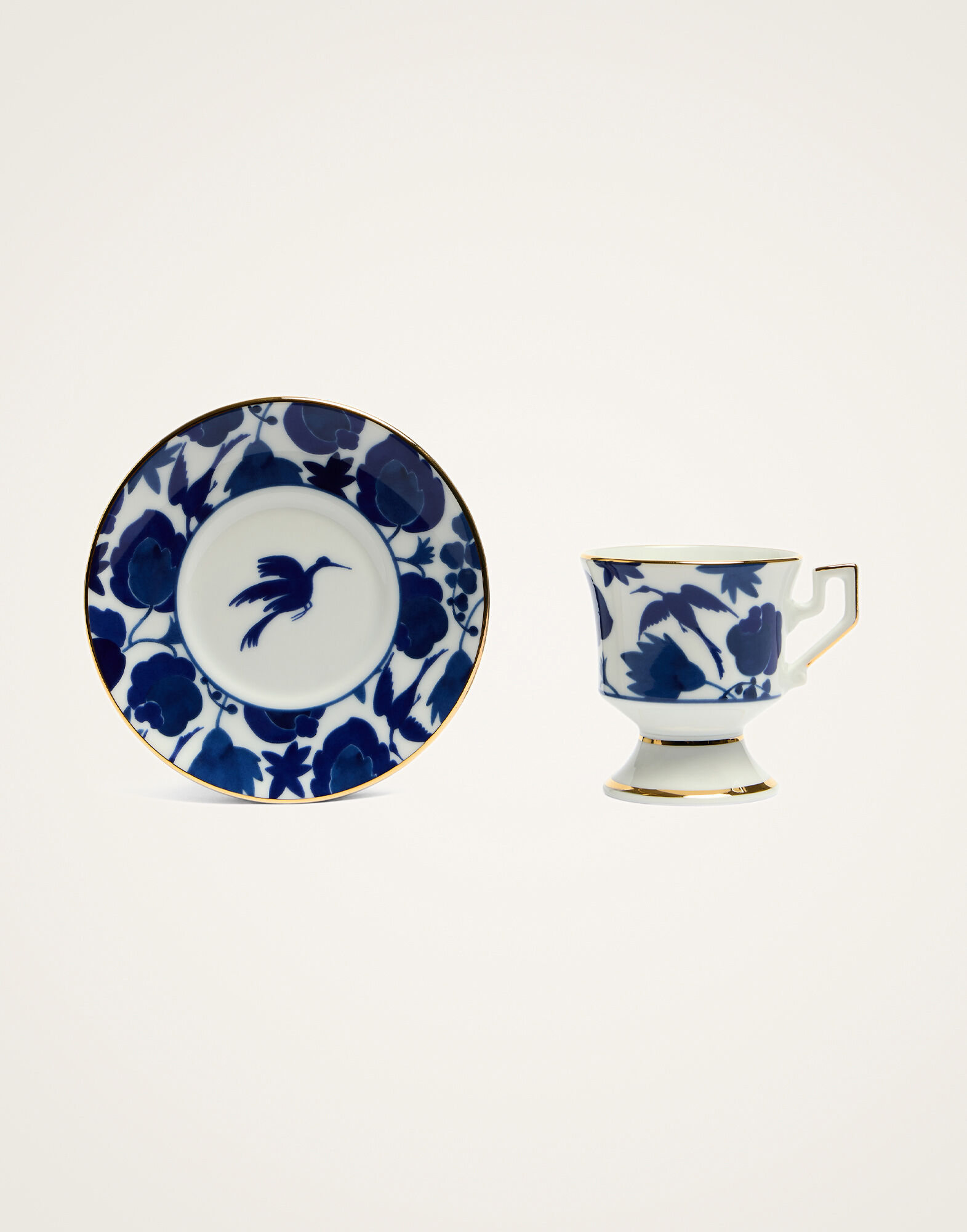 La DoubleJ Espresso Cup Set Of 2 Wildbird Blue CUP0001CER001BIR01BU03