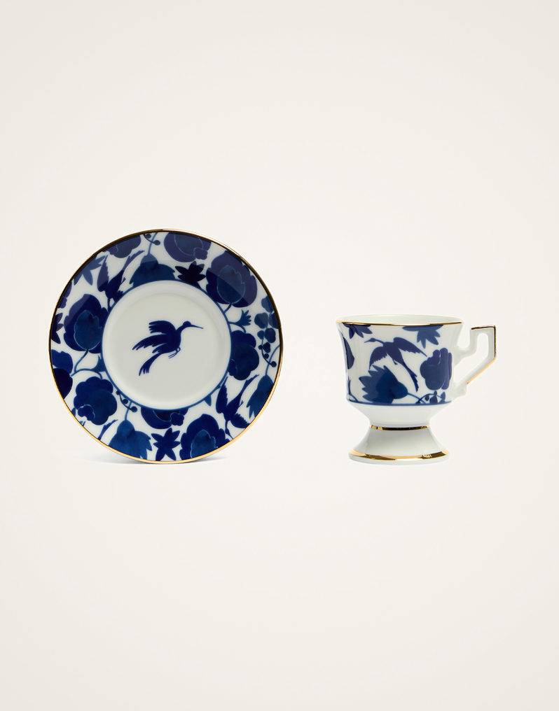 La DoubleJ Espresso Cup Set Of 2 La DoubleJ Espresso Cup Set Of 2 Wildbird Blue CUP0001CER001BIR01BU03