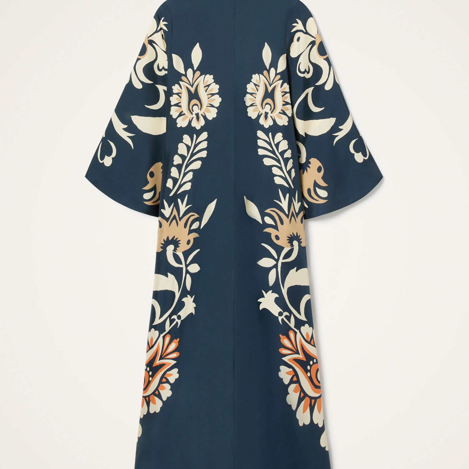 La Doublej Scarf-detailed Printed Silk-twill Maxi Dress