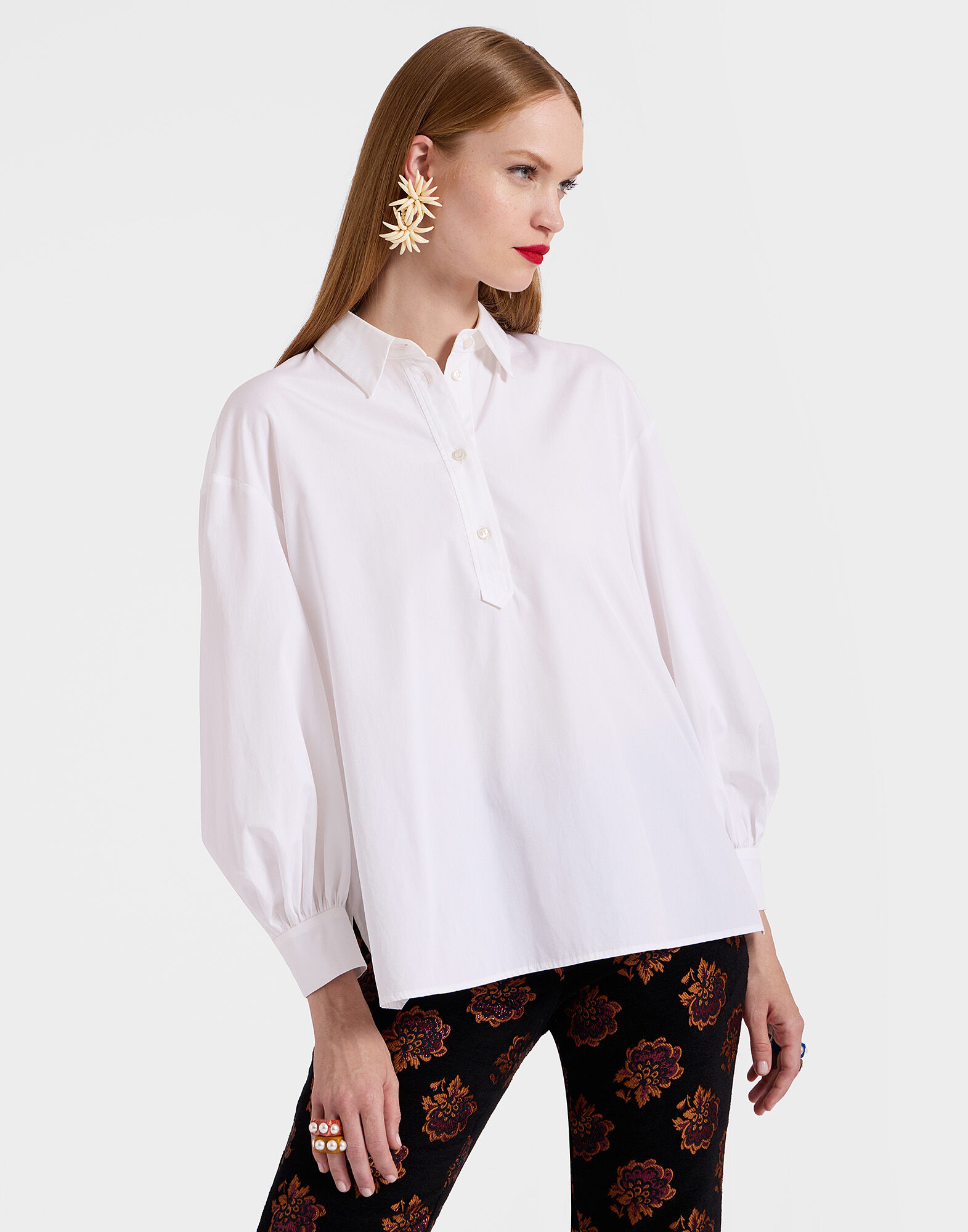 La DoubleJ Poet Shirt Solid White Smoke SHI0055COT001AVO0004