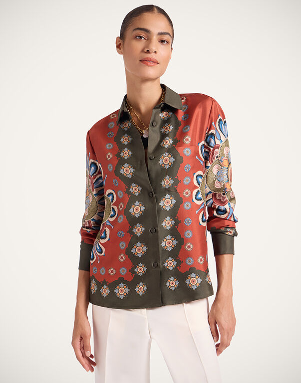 Women's Printed Shirts, Tops & Blouses | Silk & Cotton | La